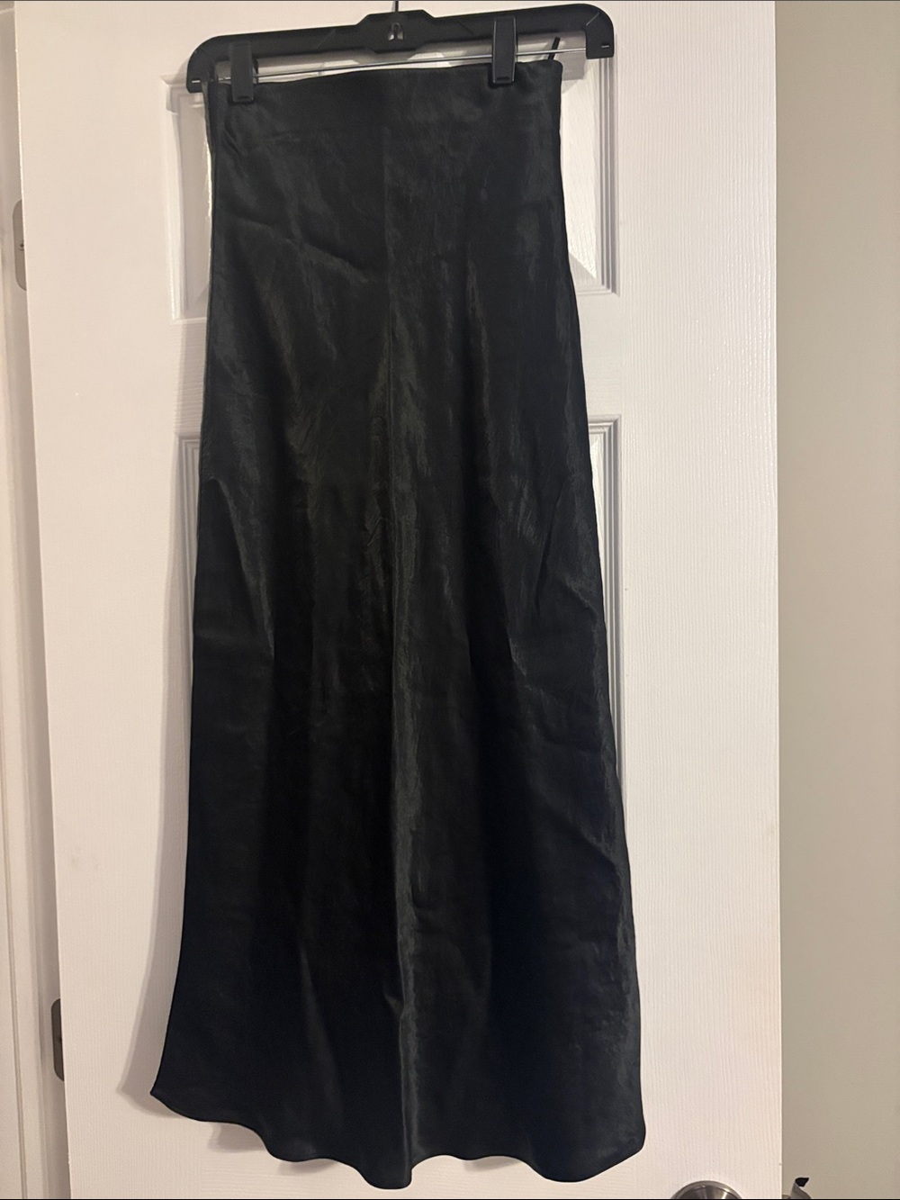 Satin Black Maxi Skirt - Sleek Women's Skirt